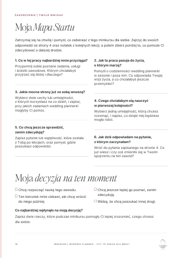 Moja Mapa Startu - strona workbooka minikursu